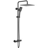 Duschsystem mit Thermostat 3 Strahlart(en), komplett-set, 92-126 cm Duschstangen Edelstahl Duschamaturenset Wassersparend von RAINSWORTH