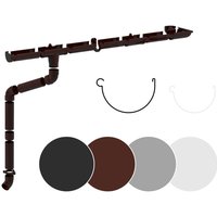 Rainway - Regenrinnen Komplettset Dachflächen 100m² pvc in 4 Farben l: Braun, Komplettes Set - 2 Meter Rainway - Regenrinnen Komplettset Dachflächen 100m² pvc in 4 Farben l: Braun, Komplettes Set - 2 Meter von RAINWAY