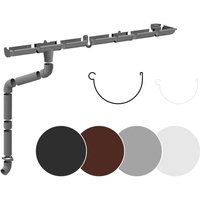 Rainway - Regenrinnen Komplettset Dachflächen 100m² pvc in 4 Farben l: Grau, Komplettes Set - 8 Meter Rainway - Regenrinnen Komplettset Dachflächen 100m² pvc in 4 Farben l: Grau, Komplettes Set - 8 Meter von RAINWAY