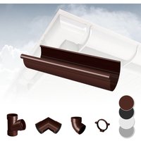 Regenrinnen Komponenten Dachflächen 100m² PVC in 4 Farben RainWay L: Braun, Dachrinne von RAINWAY