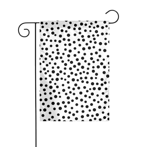 Gartenflagge mit schwarzen Punkten, 30,5 x 45,7 cm, kleine dekorative Flagge, waschbar und schnell trocknend, gleiches Muster auf beiden Seiten, lichtecht, geeignet für alle Jahreszeiten von RAIZHE