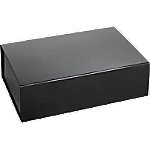RAJA Geschenkbox Karton, Glanzlackpapier 230 (B) x 100 (T) x 330 (H) mm Schwarz 10 Stück von RAJA