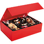 RAJA Geschenkbox Karton, Glanzlackpapier 265 (B) x 65 (T) x 375 (H) mm Rot 10 Stück von RAJA