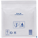 RAJA Luftpolstertasche Kraftpapier, PE (Polyethylen) Folie Weiß Ohne Fenster 180 (B) x 160 (H) mm 75 g/m² Abziehstreifen 100 Stück von RAJA