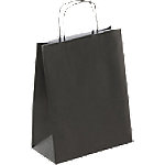 RAJA Tragetasche Papier Schwarz 30 x 12 x 23 cm 50 Stück von RAJA