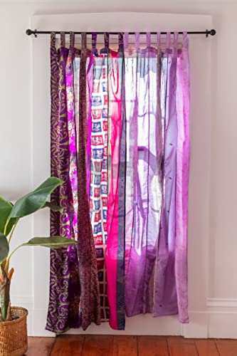 Rajbhoomi handicrafts Bunte Vorhänge, lichtfilternd – Boho-Vorhänge, Betthimmel, Wandteppich oder Fensterdekoration, Shree-Paneele, Lila Farbe (84 x 43 Zoll) von RAJBHOOMI HANDICRAFTS