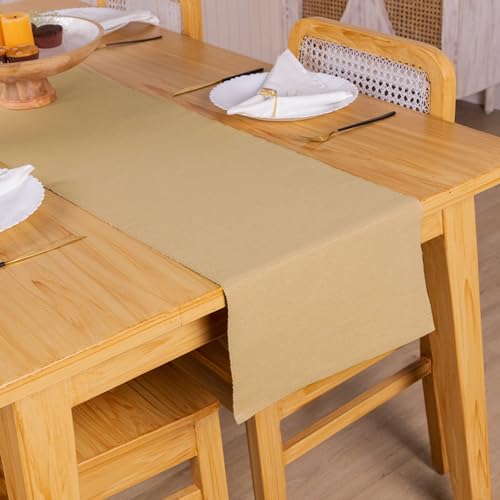 Croissant Braun Farmhouse Tischläufer 33 x 183 cm - rustikale Brautdusche Dekoration für Hochzeitsfeier liefert Home Wohnzimmer Tischläufer Dekorative Accessoires von RAJRANG BRINGING RAJASTHAN TO YOU