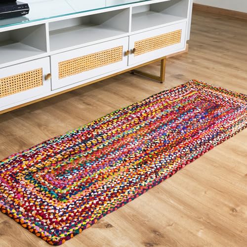 RAJRANG BRINGING RAJASTHAN TO YOU Baumwolle Chindi 2'x 6 'Rug Läufer Boho Dekorative Hand geflochten von RAJRANG BRINGING RAJASTHAN TO YOU