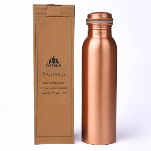 RAJRANG BRINGING RAJASTHAN TO YOU Kupfer-Wasserflaschen-Kupfer-1-Stück-1000 ml von RAJRANG BRINGING RAJASTHAN TO YOU