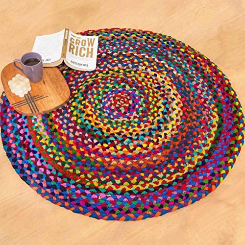 RAJRANG BRINGING RAJASTHAN TO YOU Reversible Baumwolle Chindi Teppiche 4ft Round Hand gewebtes Multi -Farben Boho Bohemian Fläche Teppiche RAJRANG BRINGING RAJASTHAN TO YOU Reversible Baumwolle Chindi Teppiche 4ft Round Hand gewebtes Multi -Farben Boho Bohemian Fläche Teppiche von RAJRANG BRINGING RAJASTHAN TO YOU
