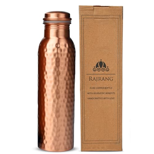 RAJRANG BRINGING RAJASTHAN TO YOU Wasserflaschen-Kupfer-Kupfer-1-Stück-1000 ml von RAJRANG BRINGING RAJASTHAN TO YOU