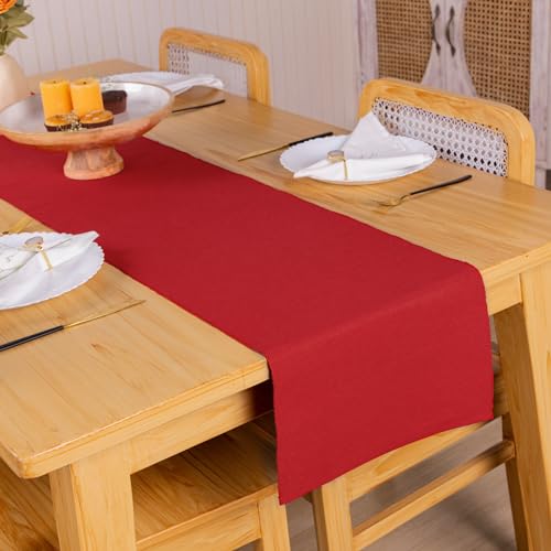 Ribbon Red Table Runner 13 x 72 Zoll gewebtes dekoratives Essen Tischdecke für Unkrautfeiern Weihnachten Heim und Küche Moderner Kaffeetisch von RAJRANG BRINGING RAJASTHAN TO YOU