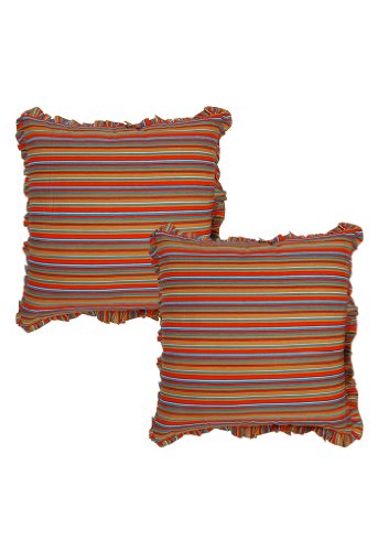 Rajrang Kissenbezüge Striped - mit Druckmuster - Khaki Baumwolle Kissenbezug 2 St. von RAJRANG BRINGING RAJASTHAN TO YOU
