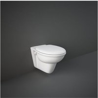 Hänge-Toilette aus Keramik 37x55 cm serie Oxford Glänzendes Weiß - Mit Toilettensitze von RAK CERAMICS