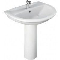 Rak Ceramics - Ovales Waschbecken 65x51 cm aus glänzend weißer Keramik Karla - Senza colonna von RAK CERAMICS