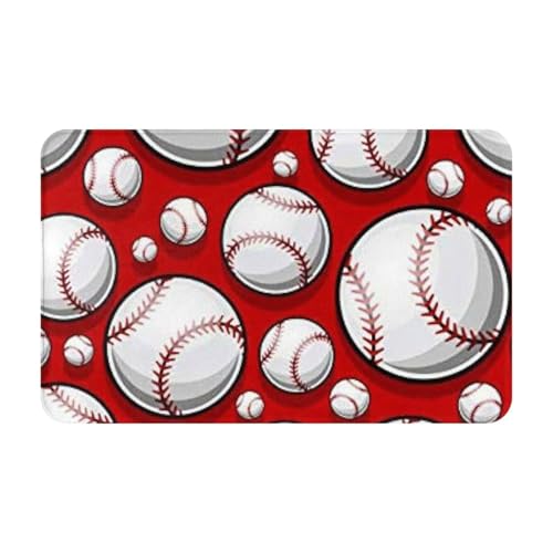 RAKFURF Teppich, maschinenwaschbar, mit rutschfester Unterseite, Baseball-Druck, Vintage-Stil, Heimdekoration, Bodendekoration, Teppichmatte für Wohnzimmer, Schlafzimmer, Badezimmer, Küche, 80 x 49 cm RAKFURF Teppich, maschinenwaschbar, mit rutschfester Unterseite, Baseball-Druck, Vintage-Stil, Heimdekoration, Bodendekoration, Teppichmatte für Wohnzimmer, Schlafzimmer, Badezimmer, Küche, 80 x 49 cm von RAKFURF