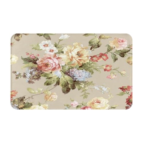 RAKFURF Teppich, maschinenwaschbar, mit rutschfester Unterseite, Blume, Retro-Druck, Vintage, Heimdekoration, Bodendekoration, Teppichmatte für Wohnzimmer, Schlafzimmer, Badezimmer, Küche, 80 x 49 cm RAKFURF Teppich, maschinenwaschbar, mit rutschfester Unterseite, Blume, Retro-Druck, Vintage, Heimdekoration, Bodendekoration, Teppichmatte für Wohnzimmer, Schlafzimmer, Badezimmer, Küche, 80 x 49 cm von RAKFURF
