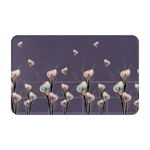 RAKFURF Teppich, maschinenwaschbar, mit rutschfester Unterseite, Blume, vertikale Streifen, bedruckt, Vintage, Heimdekoration, Bodendekoration, Teppichmatte für Wohnzimmer, Schlafzimmer, Badezimmer RAKFURF Teppich, maschinenwaschbar, mit rutschfester Unterseite, Blume, vertikale Streifen, bedruckt, Vintage, Heimdekoration, Bodendekoration, Teppichmatte für Wohnzimmer, Schlafzimmer, Badezimmer von RAKFURF