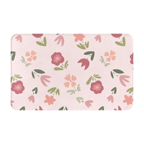 RAKFURF Teppich, maschinenwaschbar, mit rutschfester Unterseite, Blumen- und Pflanzen-Cartoon-Druck, Vintage-Heimdekoration, Bodendekoration, Teppichmatte für Wohnzimmer, Schlafzimmer, Badezimmer RAKFURF Teppich, maschinenwaschbar, mit rutschfester Unterseite, Blumen- und Pflanzen-Cartoon-Druck, Vintage-Heimdekoration, Bodendekoration, Teppichmatte für Wohnzimmer, Schlafzimmer, Badezimmer von RAKFURF