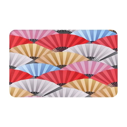 RAKFURF Teppich, maschinenwaschbar, mit rutschfester Unterseite, Fächerfarben, bedruckt, Vintage-Heimdekoration, Bodendekoration, Teppichmatte für Wohnzimmer, Schlafzimmer, Badezimmer, Küche, 80 x 49 RAKFURF Teppich, maschinenwaschbar, mit rutschfester Unterseite, Fächerfarben, bedruckt, Vintage-Heimdekoration, Bodendekoration, Teppichmatte für Wohnzimmer, Schlafzimmer, Badezimmer, Küche, 80 x 49 von RAKFURF