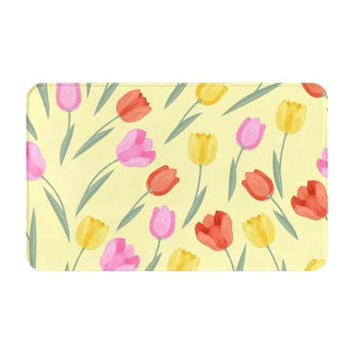 RAKFURF Teppich, maschinenwaschbar, mit rutschfester Unterseite, Frühlingstulpen, Naturdruck, Vintage, Heimdekoration, Bodendekoration, Teppichmatte für Wohnzimmer, Schlafzimmer, Badezimmer, Küche, 80 RAKFURF Teppich, maschinenwaschbar, mit rutschfester Unterseite, Frühlingstulpen, Naturdruck, Vintage, Heimdekoration, Bodendekoration, Teppichmatte für Wohnzimmer, Schlafzimmer, Badezimmer, Küche, 80 von RAKFURF