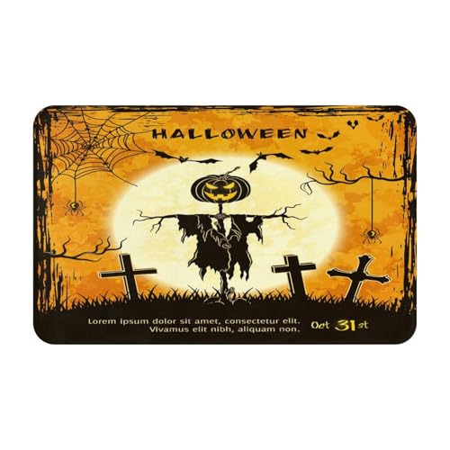 RAKFURF Teppich, maschinenwaschbar, mit rutschfester Unterseite, Halloween-Grab, Horror, bedruckt, Vintage, Heimdekoration, Bodendekoration, Teppichmatte für Wohnzimmer, Schlafzimmer, Badezimmer RAKFURF Teppich, maschinenwaschbar, mit rutschfester Unterseite, Halloween-Grab, Horror, bedruckt, Vintage, Heimdekoration, Bodendekoration, Teppichmatte für Wohnzimmer, Schlafzimmer, Badezimmer von RAKFURF
