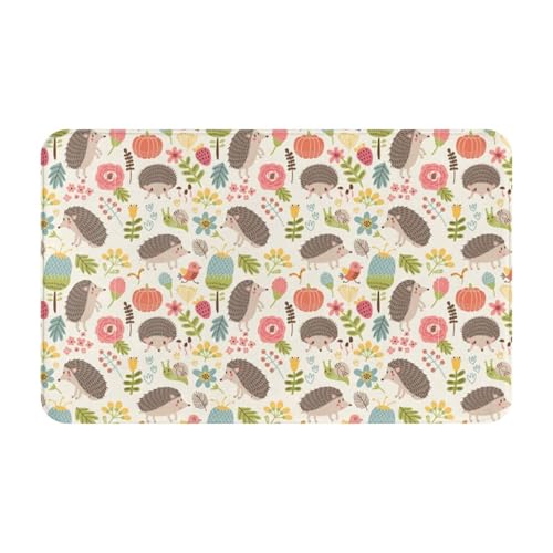 RAKFURF Teppich, maschinenwaschbar, mit rutschfester Unterseite, Igel, Tiere, Pflanzen, bedruckt, Vintage, Heimdekoration, Bodendekoration, Teppichmatte für Wohnzimmer, Schlafzimmer, Badezimmer, Küche RAKFURF Teppich, maschinenwaschbar, mit rutschfester Unterseite, Igel, Tiere, Pflanzen, bedruckt, Vintage, Heimdekoration, Bodendekoration, Teppichmatte für Wohnzimmer, Schlafzimmer, Badezimmer, Küche von RAKFURF