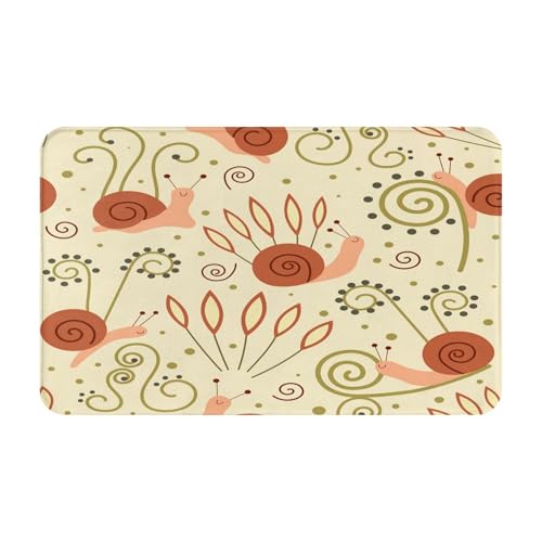 RAKFURF Teppich, maschinenwaschbar, mit rutschfester Unterseite, Motiv: Schnecke, Pflanze, niedlich, bedruckt, Vintage-Heimdekoration, Bodendekoration, Teppichmatte für Wohnzimmer, Schlafzimmer RAKFURF Teppich, maschinenwaschbar, mit rutschfester Unterseite, Motiv: Schnecke, Pflanze, niedlich, bedruckt, Vintage-Heimdekoration, Bodendekoration, Teppichmatte für Wohnzimmer, Schlafzimmer von RAKFURF