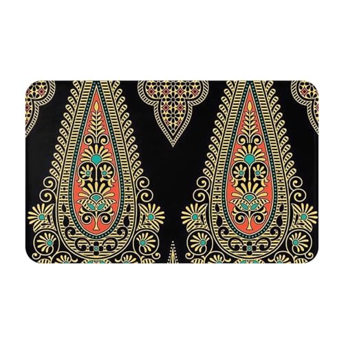 RAKFURF Teppich, maschinenwaschbar, mit rutschfester Unterseite, Retro-Muster, bedruckt, Vintage, Heimdekoration, Bodendekoration, Teppichmatte für Wohnzimmer, Schlafzimmer, Badezimmer, Küche, 80 x 49 RAKFURF Teppich, maschinenwaschbar, mit rutschfester Unterseite, Retro-Muster, bedruckt, Vintage, Heimdekoration, Bodendekoration, Teppichmatte für Wohnzimmer, Schlafzimmer, Badezimmer, Küche, 80 x 49 von RAKFURF