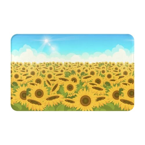 RAKFURF Teppich, maschinenwaschbar, mit rutschfester Unterseite, Sonnenblumen-Pflanzen, bedruckt, Vintage-Heimdekoration, Bodendekoration, Teppichmatte für Wohnzimmer, Schlafzimmer, Badezimmer, Küche RAKFURF Teppich, maschinenwaschbar, mit rutschfester Unterseite, Sonnenblumen-Pflanzen, bedruckt, Vintage-Heimdekoration, Bodendekoration, Teppichmatte für Wohnzimmer, Schlafzimmer, Badezimmer, Küche von RAKFURF