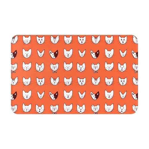 RAKFURF Teppich, maschinenwaschbar, mit rutschfester Unterseite, Tiermotiv, weiße Katze, Avatar, bedruckt, Vintage, Heimdekoration, Bodendekoration, Teppichmatte für Wohnzimmer, Schlafzimmer RAKFURF Teppich, maschinenwaschbar, mit rutschfester Unterseite, Tiermotiv, weiße Katze, Avatar, bedruckt, Vintage, Heimdekoration, Bodendekoration, Teppichmatte für Wohnzimmer, Schlafzimmer von RAKFURF