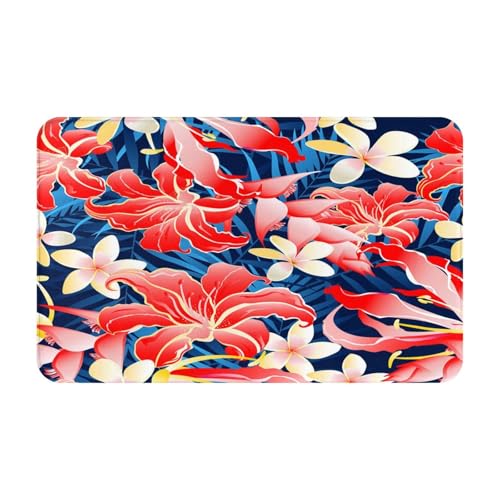 RAKFURF Teppich, maschinenwaschbar, mit rutschfester Unterseite, bunte Blumen und Blätter, bedruckt, Vintage-Heimdekoration, Bodendekoration, Teppichmatte für Wohnzimmer, Schlafzimmer, Badezimmer RAKFURF Teppich, maschinenwaschbar, mit rutschfester Unterseite, bunte Blumen und Blätter, bedruckt, Vintage-Heimdekoration, Bodendekoration, Teppichmatte für Wohnzimmer, Schlafzimmer, Badezimmer von RAKFURF