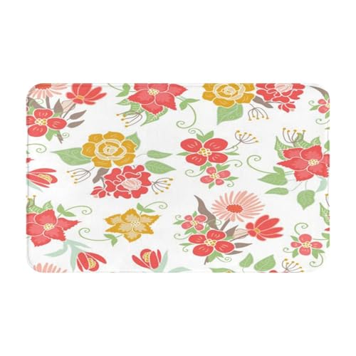RAKFURF Teppich, maschinenwaschbar, mit rutschfester Unterseite, bunte blühende Blumen, bedruckt, Vintage, Heimdekoration, Bodendekoration, Teppichmatte für Wohnzimmer, Schlafzimmer, Badezimmer, Küche RAKFURF Teppich, maschinenwaschbar, mit rutschfester Unterseite, bunte blühende Blumen, bedruckt, Vintage, Heimdekoration, Bodendekoration, Teppichmatte für Wohnzimmer, Schlafzimmer, Badezimmer, Küche von RAKFURF