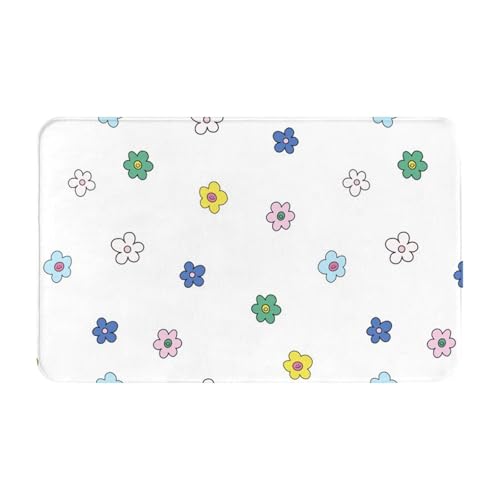 RAKFURF Teppich, maschinenwaschbar, mit rutschfester Unterseite, niedliche kleine Blumen, weißer Hintergrund, bedruckt, Vintage, Heimdekoration, Bodendekoration, Teppichmatte für Wohnzimmer RAKFURF Teppich, maschinenwaschbar, mit rutschfester Unterseite, niedliche kleine Blumen, weißer Hintergrund, bedruckt, Vintage, Heimdekoration, Bodendekoration, Teppichmatte für Wohnzimmer von RAKFURF