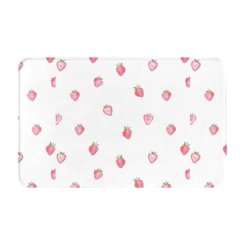 RAKFURF Teppich, maschinenwaschbar, mit rutschfester Unterseite, rosa Erdbeere, Obst, bedruckt, Vintage, Heimdekoration, Bodendekoration, Teppichmatte für Wohnzimmer, Schlafzimmer, Badezimmer, Küche RAKFURF Teppich, maschinenwaschbar, mit rutschfester Unterseite, rosa Erdbeere, Obst, bedruckt, Vintage, Heimdekoration, Bodendekoration, Teppichmatte für Wohnzimmer, Schlafzimmer, Badezimmer, Küche von RAKFURF