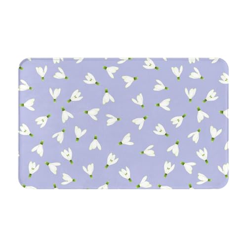 RAKFURF Teppich, maschinenwaschbar, mit rutschfester Unterseite, weiße Magnolien-Blumen, schön bedruckt, Vintage-Heimdekoration, Bodendekoration, Teppichmatte für Wohnzimmer, Schlafzimmer, Badezimmer RAKFURF Teppich, maschinenwaschbar, mit rutschfester Unterseite, weiße Magnolien-Blumen, schön bedruckt, Vintage-Heimdekoration, Bodendekoration, Teppichmatte für Wohnzimmer, Schlafzimmer, Badezimmer von RAKFURF