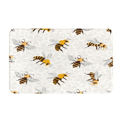RAKFURF Teppich, maschinenwaschbar mit rutschfester Unterseite, Bienen und Blumen sind niedlich, bedruckt, Vintage-Heimdekoration, Bodendekoration, Teppichmatte für Wohnzimmer, Schlafzimmer RAKFURF Teppich, maschinenwaschbar mit rutschfester Unterseite, Bienen und Blumen sind niedlich, bedruckt, Vintage-Heimdekoration, Bodendekoration, Teppichmatte für Wohnzimmer, Schlafzimmer von RAKFURF