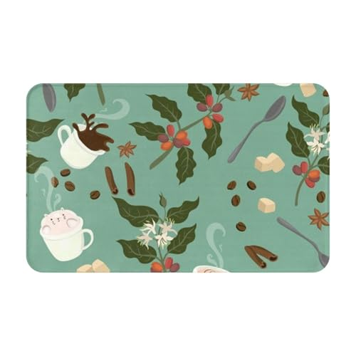RAKFURF Teppich, maschinenwaschbar mit rutschfester Unterseite, Motiv: Pflanze, Kaffee, Vintage, Heimdekoration, Bodendekoration, Teppichmatte für Wohnzimmer, Schlafzimmer, Badezimmer, Küche, 80 x 49 RAKFURF Teppich, maschinenwaschbar mit rutschfester Unterseite, Motiv: Pflanze, Kaffee, Vintage, Heimdekoration, Bodendekoration, Teppichmatte für Wohnzimmer, Schlafzimmer, Badezimmer, Küche, 80 x 49 von RAKFURF