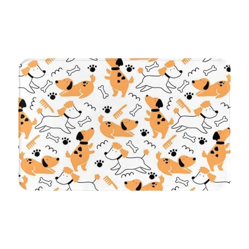 RAKFURF Teppich, maschinenwaschbar mit rutschfester Unterseite, niedlicher gelber Hund, bedruckt, Vintage, Heimdekoration, Bodendekoration, Teppichmatte für Wohnzimmer, Schlafzimmer, Badezimmer, Küche RAKFURF Teppich, maschinenwaschbar mit rutschfester Unterseite, niedlicher gelber Hund, bedruckt, Vintage, Heimdekoration, Bodendekoration, Teppichmatte für Wohnzimmer, Schlafzimmer, Badezimmer, Küche von RAKFURF