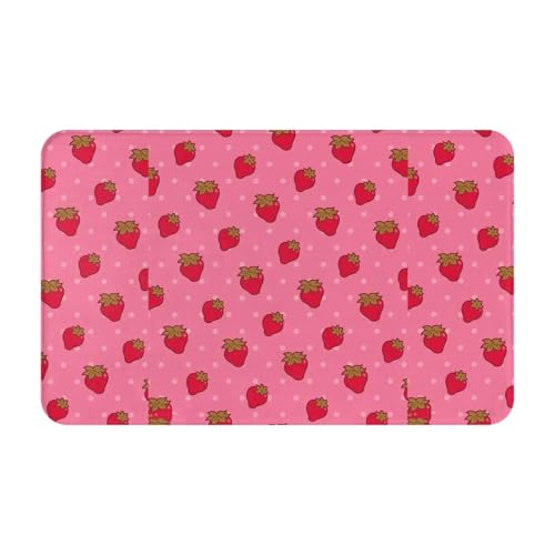 RAKFURF Teppich, maschinenwaschbar mit rutschfester Unterseite, rote Pflanze, Erdbeere, bedruckt, Vintage, Heimdekoration, Bodendekoration, Teppichmatte für Wohnzimmer, Schlafzimmer, Badezimmer, Küche RAKFURF Teppich, maschinenwaschbar mit rutschfester Unterseite, rote Pflanze, Erdbeere, bedruckt, Vintage, Heimdekoration, Bodendekoration, Teppichmatte für Wohnzimmer, Schlafzimmer, Badezimmer, Küche von RAKFURF