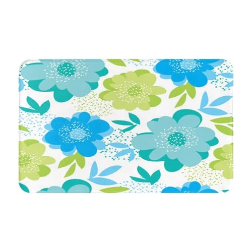 RAKFURF Teppich, maschinenwaschbar mit rutschfester Unterseite, weißer Hintergrund, blaue Blumen, bedruckt, Vintage-Heimdekoration, Bodendekoration, Teppichmatte für Wohnzimmer, Schlafzimmer RAKFURF Teppich, maschinenwaschbar mit rutschfester Unterseite, weißer Hintergrund, blaue Blumen, bedruckt, Vintage-Heimdekoration, Bodendekoration, Teppichmatte für Wohnzimmer, Schlafzimmer von RAKFURF