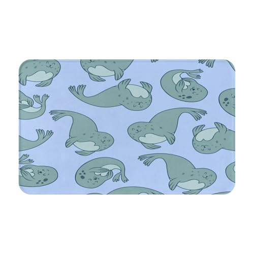 Teppich, maschinenwaschbar mit rutschfester Unterseite, Motiv: Seelöwen sind niedlich, bedruckt, Vintage, Heimdekoration, Bodendekoration, Teppichmatte für Wohnzimmer, Schlafzimmer, Badezimmer, Küche Teppich, maschinenwaschbar mit rutschfester Unterseite, Motiv: Seelöwen sind niedlich, bedruckt, Vintage, Heimdekoration, Bodendekoration, Teppichmatte für Wohnzimmer, Schlafzimmer, Badezimmer, Küche von RAKFURF