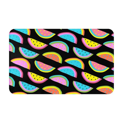 Teppich, maschinenwaschbar mit rutschfester Unterseite, Wassermelonen-Regenbogenfarben, bedruckt, Vintage, Heimdekoration, Bodendekoration, Teppichmatte für Wohnzimmer, Schlafzimmer, Badezimmer, Küche Teppich, maschinenwaschbar mit rutschfester Unterseite, Wassermelonen-Regenbogenfarben, bedruckt, Vintage, Heimdekoration, Bodendekoration, Teppichmatte für Wohnzimmer, Schlafzimmer, Badezimmer, Küche von RAKFURF