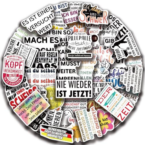 50 Stück Motivationsaufkleber Deutsch, bunte Sprüche Sticker mit positiven Botschaften, inspirierende Sprüche Aufkleber für Laptop, Geschenk, Umschlag, Scrapbook, Fotoalbum, kreative Dekoration 50 Stück Motivationsaufkleber Deutsch, bunte Sprüche Sticker mit positiven Botschaften, inspirierende Sprüche Aufkleber für Laptop, Geschenk, Umschlag, Scrapbook, Fotoalbum, kreative Dekoration von RAKKYO