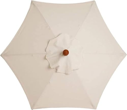 6-armiger/8-armiger Sonnenschirm-Ersatzstoff, 2,7 m/3 m Garten-Sonnenschirm-Überdachung for Terrassen-Sonnenschirm, Markt-Tischschirm-Ersatz-Überdachung ( Color : White , Size : 2.7m/8.8ft(6Ribs) ) von RAKKYO