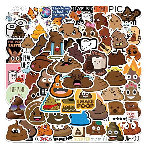 RAKKYO 50 Stück Lustige Kawaii Poop Aufkleber – Cartoon-Sticker für Laptops, Skateboards, Autos, Fahrräder und Koffer – Ideal für Teenager, Mädchen und Kinder, Humorvolle Memes und Ästhetik RAKKYO 50 Stück Lustige Kawaii Poop Aufkleber – Cartoon-Sticker für Laptops, Skateboards, Autos, Fahrräder und Koffer – Ideal für Teenager, Mädchen und Kinder, Humorvolle Memes und Ästhetik von RAKKYO