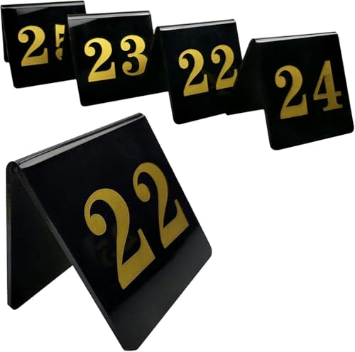 1-100 Tischnummernschilder, Tischkarten mit doppelseitigen Zahlen, Schilderplatten im Zeltstil 8 x 8 cm, einfach zu stapeln, Acryl-Tischnummern for Hochzeitsempfänge(1-100) von RAKKYOFD