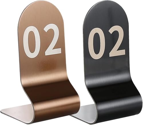 Metall-Nummernschilder 1-10/20, Tischnummern aus Edelstahl for Hochzeiten, doppelseitiges Tischnummernschild for Restaurants, glatte Kanten, robust und sturzfest(Rose Gold,1-20(12x6cm)) von RAKKYOFD