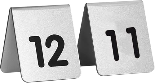 Metall-Nummernschilder 1-10/20, stapelbare Tischnummernkarten, Acryl-Tischplatte doppelseitig, for Bankette, Hotel, Hochzeiten, Tischnummernschild-Zyklus verwendet(Silver,1 to 10) von RAKKYOFD