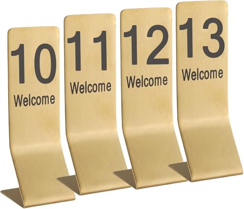 Metall-Tischkarte stapelbar, Stehende Tischnummer Edelstahl, 1-10/20 Tischnummernschild, Tischplatte doppelseitig, glatte Platzierung, lichtecht(1-10) von RAKKYOFD